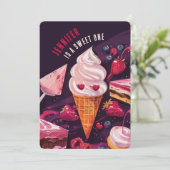 Sweet Treats & Delights - Speelse Eerste Verjaarda Kaart (Staand voorkant)