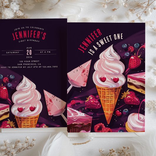 Sweet Treats & Delights - Speelse Eerste Verjaarda Kaart