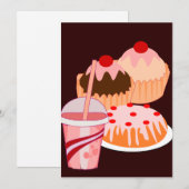 Sweet Treats Flat Invitation Kaart (Voorkant / Achterkant)