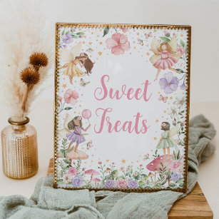 Sweet Treats Floral Fairy Garden Verjaardagsteken Poster