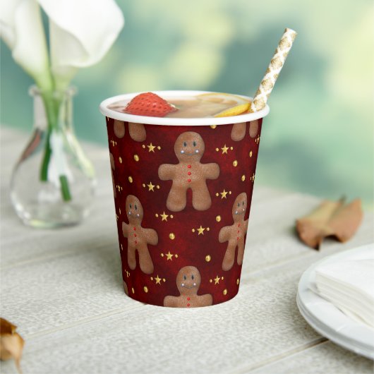 Sweet Treats Gingerbread Mannen Kerstmis Papieren Bekers (Insitu)