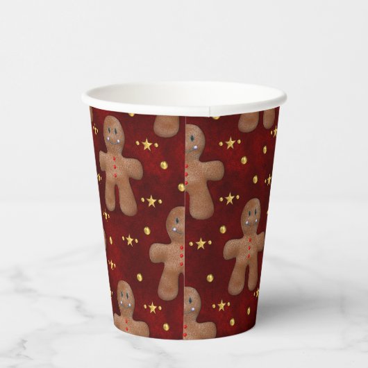 Sweet Treats Gingerbread Mannen Kerstmis Papieren Bekers (Rechts)