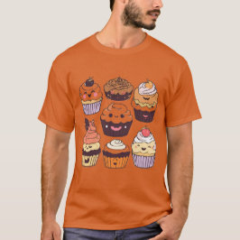 Sweet Treats Halloween Cupcakes Sinaasappel T-shir T-shirt