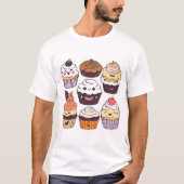 Sweet Treats Halloween Cupcakes T-shirt (Voorkant)