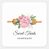 Sweet Treats Home Bakkerij Vierkante Sticker (Voorkant)