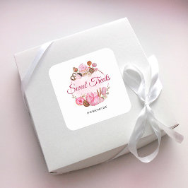 Sweet Treats Home Bakkerij Vierkante Sticker