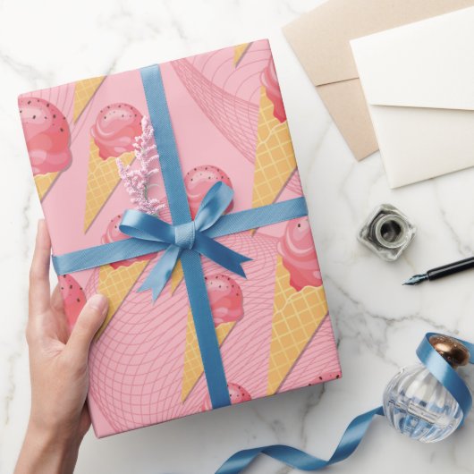 Sweet Treats Ice Cream Cone Wrapping Paper Cadeaupapier (Geschenken)