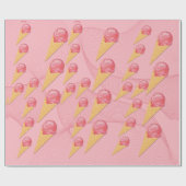 Sweet Treats Ice Cream Cone Wrapping Paper Cadeaupapier (Vlak)