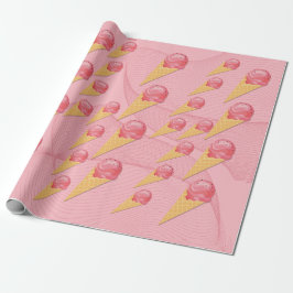 Sweet Treats Ice Cream Cone Wrapping Paper Cadeaupapier