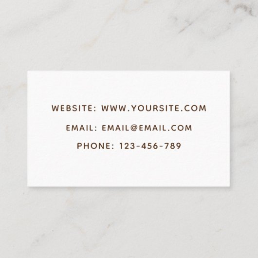 Sweet Treats Kawaii Coffee Cookie Bakery Cake Scha Visitekaartje (Achterkant)