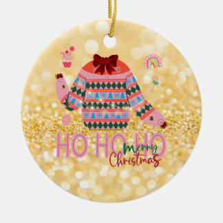 Sweet Treats Meisjes Lelijke Kersttrui Keramisch Ornament
