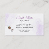 Sweet Treats Paarse bakkerij Visitekaartje (Achterkant)