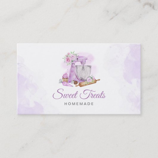 Sweet Treats Paarse bakkerij Visitekaartje (Voorkant)
