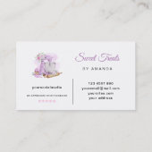 Sweet Treats Paarse bakkerij Visitekaartje (Achterkant)