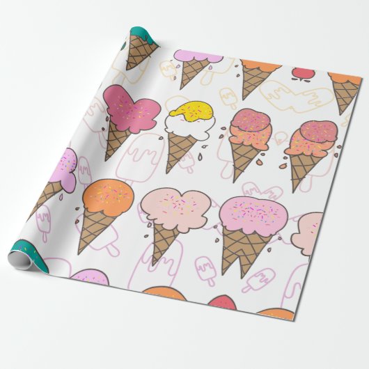 Sweet Treats - Premium ijsverpakking Cadeaupapier (Uitgerold)