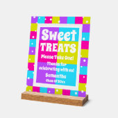 Sweet Treats Retro Neon Afstudeerfeest Acryl Bord (Hoek)