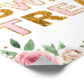 Sweet Treats Roze Goud Bloemen Verjaardagsfeestje  Poster (Hoek)