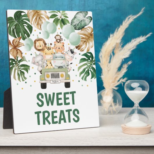 Sweet Treats Tropische Safari Dieren Feestbord Fotoplaat (Zijkant)