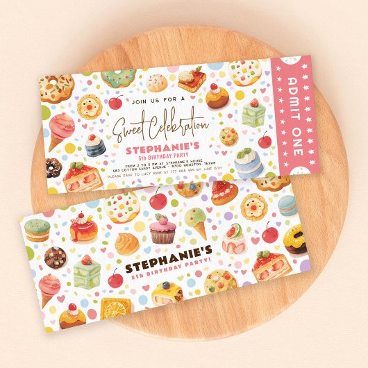 Sweet Treats Verjaardag Geef een ticket toe Kaart