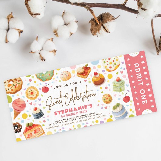 Sweet Treats Verjaardag Geef een ticket toe Kaart
