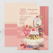 Sweet Treats verjaardagsfeestje Kaart (Voorkant / Achterkant)
