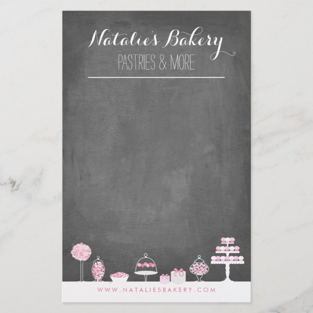 Sweet Treedt Chalkboard Bakery Business Flyer op (Voorkant)