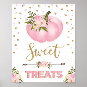 Sweet Treedt Pumpkin Birthday Baby shower Favors Poster