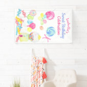 Sweet Treedt Snoep Girl Birthday Lollipop Spandoek (Insitu)