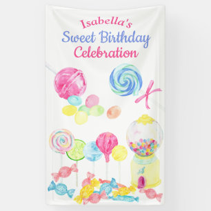 Sweet Treedt Snoep Girl Birthday Lollipop Spandoek