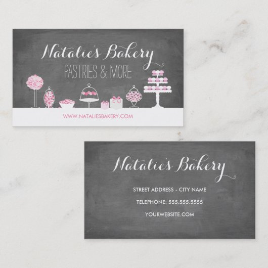 Sweet Trees Chalkboard Bakery Visitekaartje (Voorkant / Achterkant)