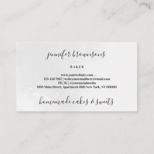 Sweet Trees Chocolate Snoep Bakery Jars Visitekaartje (Achterkant)