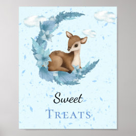Sweet Trees Cute Little Bambi blue wolds sel Poster