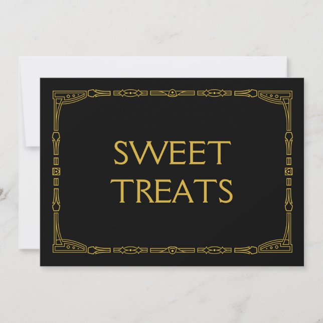 "Sweet Trees" Gold Art Deco Style Wedding Sign (Voorkant)