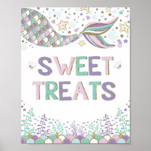 Sweet Trees Mermaid Birthday Favors Decoration Poster