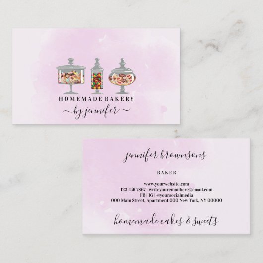 Sweet Trees Snoep Bakery Jar Visitekaartje (Voorkant / Achterkant)