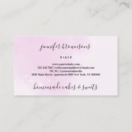 Sweet Trees Snoep Bakery Jar Visitekaartje (Achterkant)