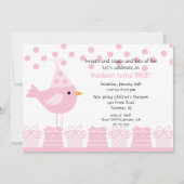 Sweet Trein Birdie Birthday Invitation Kaart (Voorkant)