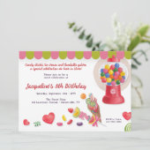 Sweet Trein Birthday Party Invitation Kaart (Staand voorkant)