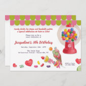 Sweet Trein Birthday Party Invitation Kaart (Voorkant / Achterkant)