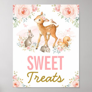 Sweet Treins / Girly Woodland Animals Party Poster