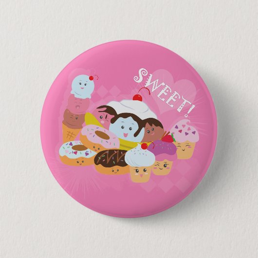 Sweet Treins Ronde Button 5,7 Cm (Voorkant)