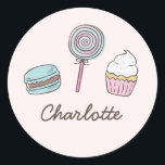 Sweet Treins Ronde Sticker<br><div class="desc">Deze sticker komt overeen met onze uitnodiging voor 'Sweet Tres Birthday' en is ideaal als een partij voor sticker of envelopverzegeling.</div>