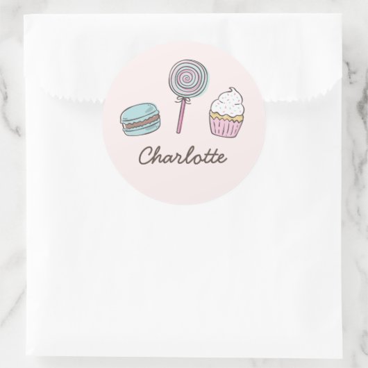 Sweet Treins Ronde Sticker (Tas)