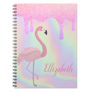 Sweet Trendy Holographic, Pink Flamingo Notitieboek