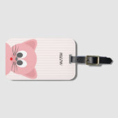 Sweet Trendy Pink Cat Bagagelabel (Voorkant (horizontaal))