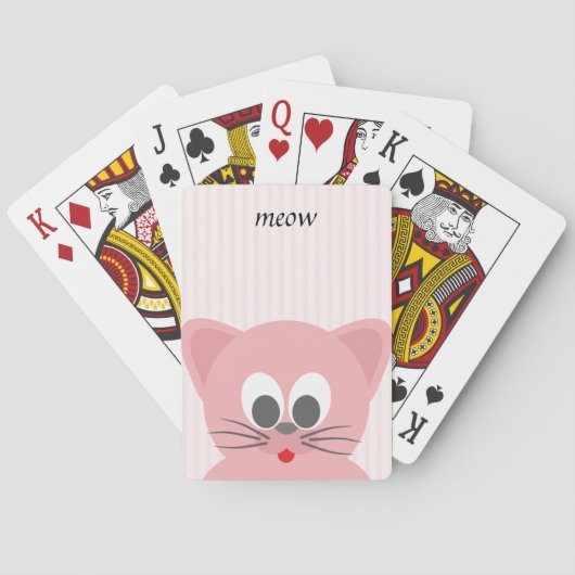 Sweet Trendy Pink Cat Pokerkaarten (Achterkant)