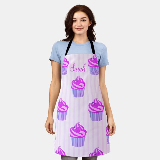 Sweet Trendy Pink Cup-Cakes Schort (Gedragen)