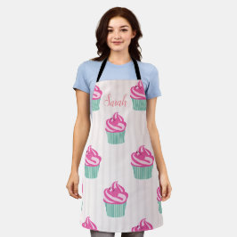 Sweet Trendy Pink Cup-Cakes Schort
