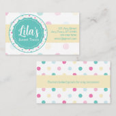 Sweet Trens Party Fun Colorful Dot Pattern Visitekaartje (Voorkant / Achterkant)