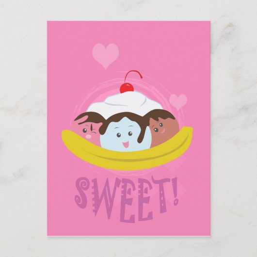 Sweet Tres - Banana Split! Briefkaart (Voorkant)